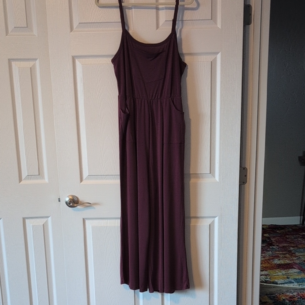 LuLaRoe Purple Jumpsuit Sleeveless Spaghetti Strap